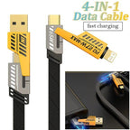 4-in-1 Fast Charging Cable 65W PD Compatible
