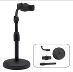 Portable Tripod Stand for Smartphones 360° Rotating Black Plastic