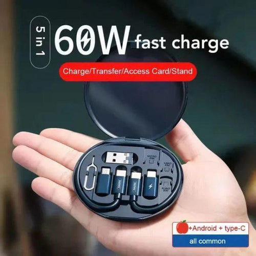 6-in-1 Wireless Charger & Card Holder Black