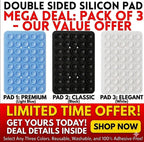 Double Sided Silicone Phone Holder Pack of 3 Black