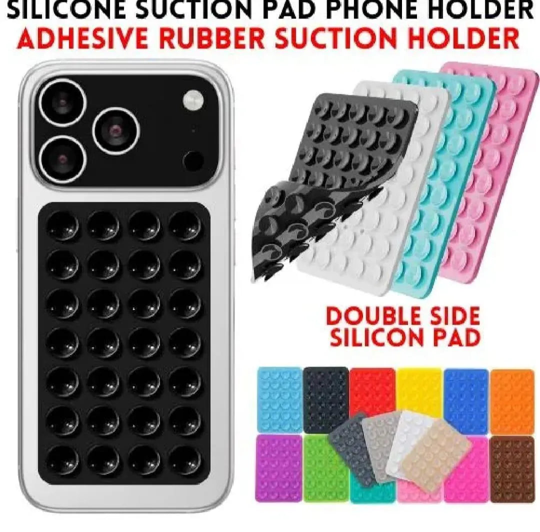 Double Sided Silicone Phone Holder Pack of 3 Black