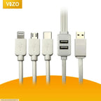 5-in-1 USB Charging Cable White Copper Core