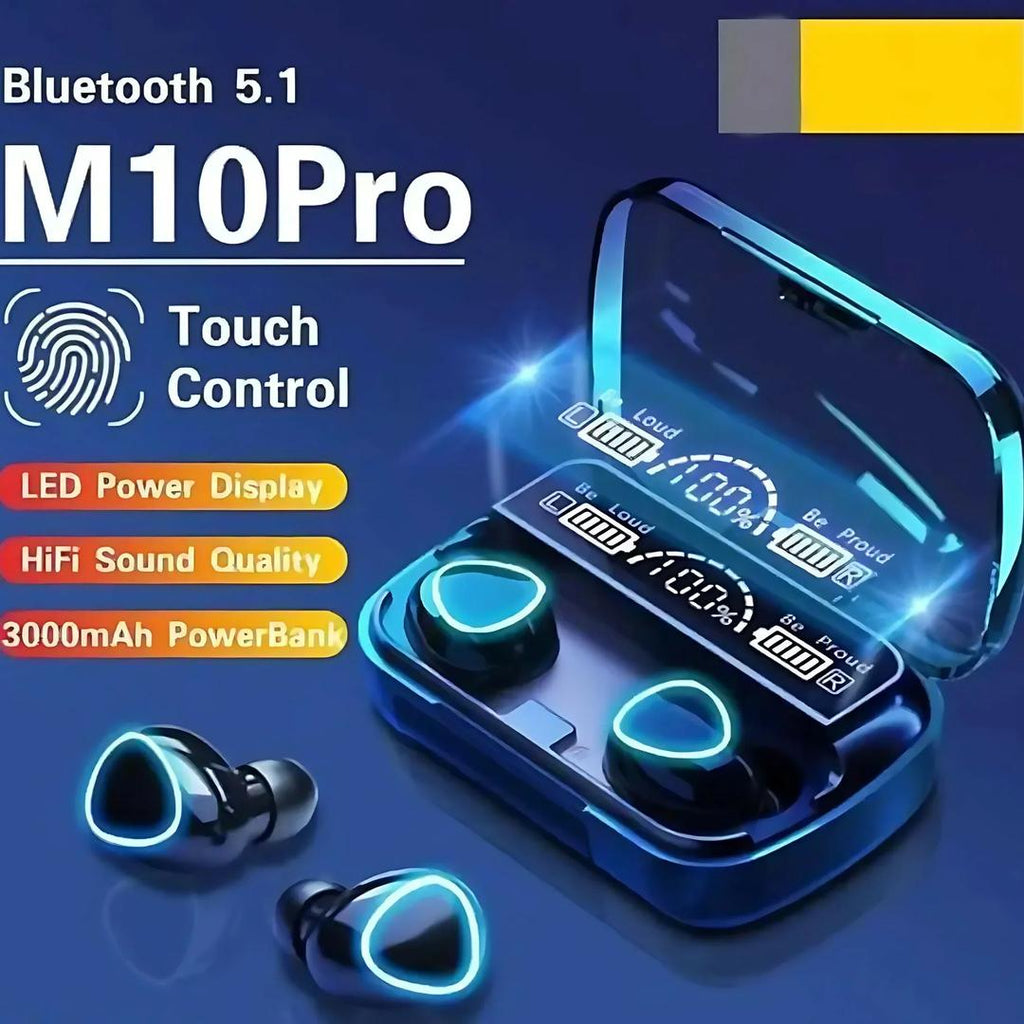 M10 Wireless Earbuds with Charging Case & Bluetooth 5.3