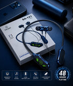 Uteam SA-121 Wireless Neckband Earphones – Bluetooth Magnetic Earbuds with 48 Hours Battery & Hi-Fi Sound