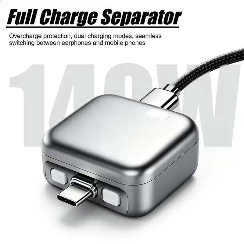 Smart Full Charge Self-Cut Type-C Adapter, Universal Auto Disconnect for Night Charging, Overcharge Prevention Separator