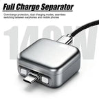 Smart Full Charge Self-Cut Type-C Adapter, Universal Auto Disconnect for Night Charging, Overcharge Prevention Separator