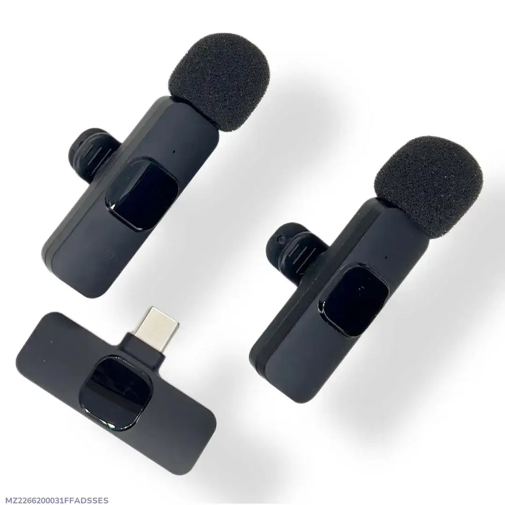 Latest K9 dual Wireless Vlogging Microphone Black Rechargeable