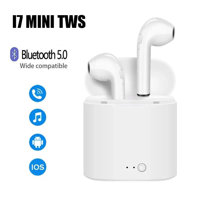 i7 TWS Wireless Earbuds | Bluetooth Stereo Earphones with Charging Case | HD Calling | Portable Design