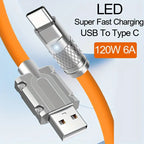 OKS 120W Original Liquid Silicone Type C Data Cable - Fast Charging, Thick and Durable for All Phones