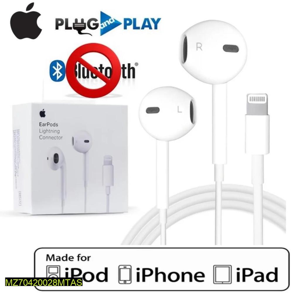 White iPhone Handsfree with Mic & Bluetooth