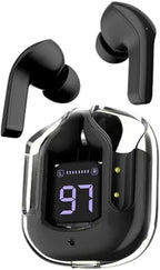 Wireless Noise-Cancelling Earbuds Black Transparent Bluetooth 5.3