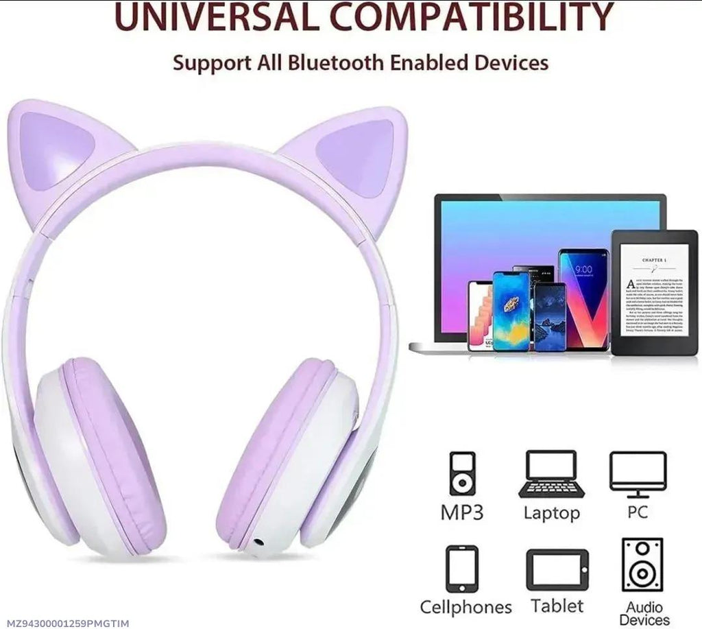 Cat-Ear Bluetooth Headphones for All Devices