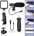Portable Tripod Stand with Mic & Light Black