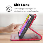 Red Leather Wallet Phone Case for Samsung with Stand & Card Slots