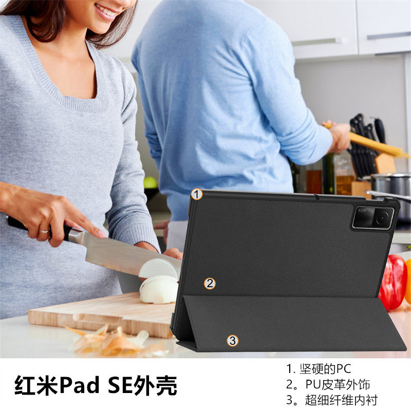 Redmi Pad 2 Leather Protective Case Black with Stand