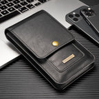 Black Leather Waist Bag for iPhone 12/11 Pro Max