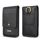 Black Leather Waist Bag for iPhone 12/11 Pro Max