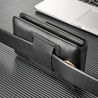 Black Leather Waist Bag for iPhone 12/11 Pro Max